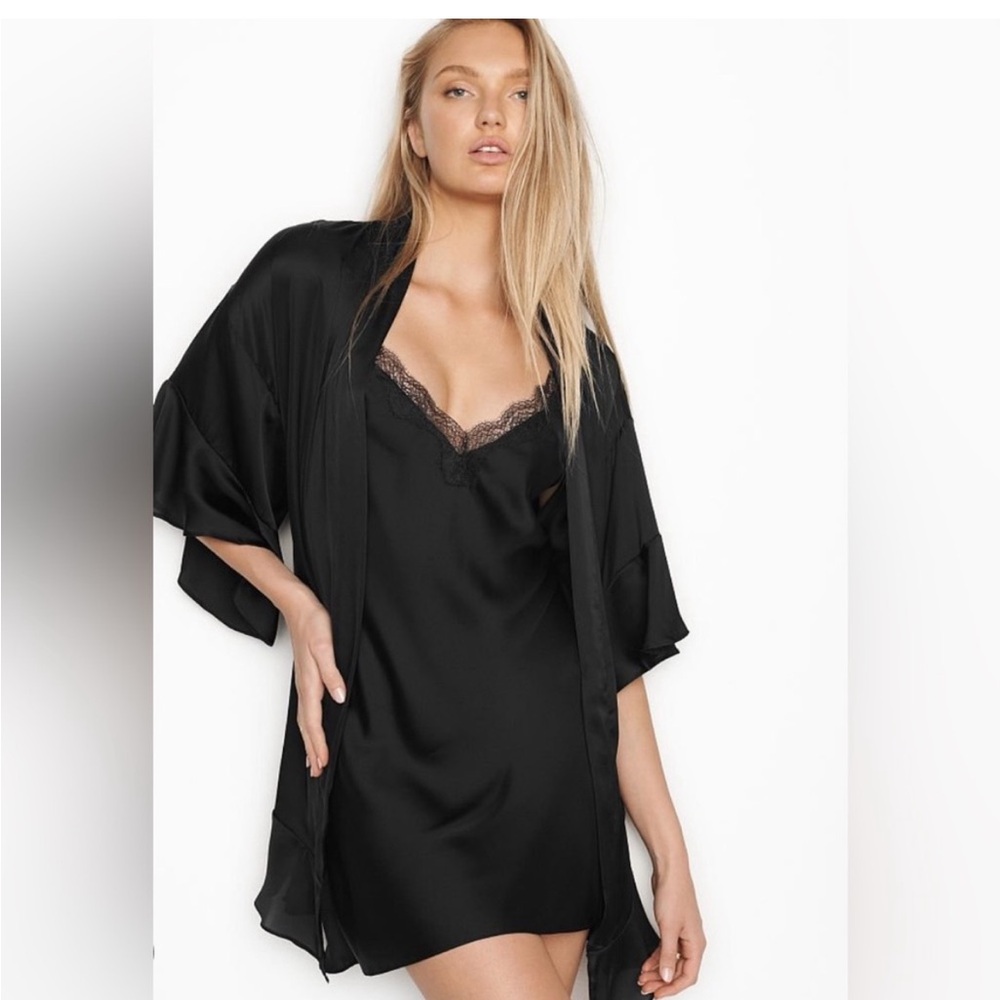 Black Satin Robe